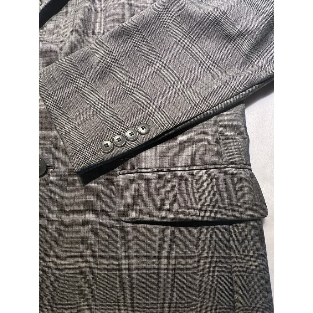 Joseph x Jos A Bank 40L 32x32 Slim Fit Gray Glen Plaid Suit Modern - Picture 7 of 16